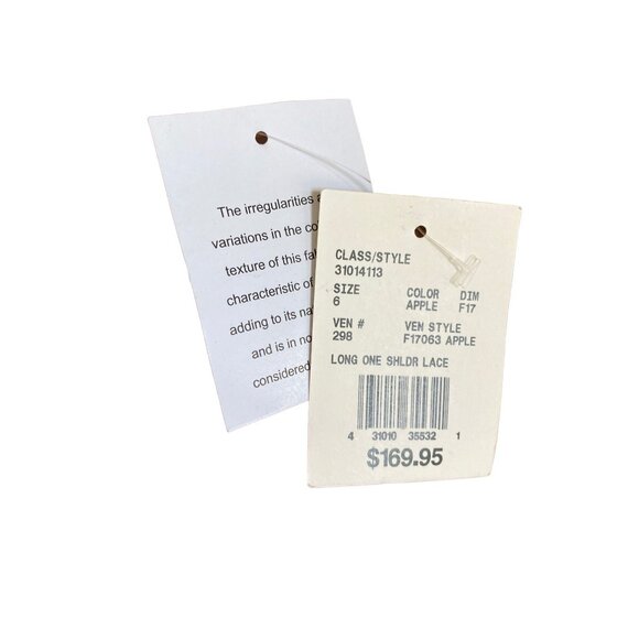 Davids Bridal One Shoulder Lace and Mesh Dress sz 6 - Picture 9 of 9